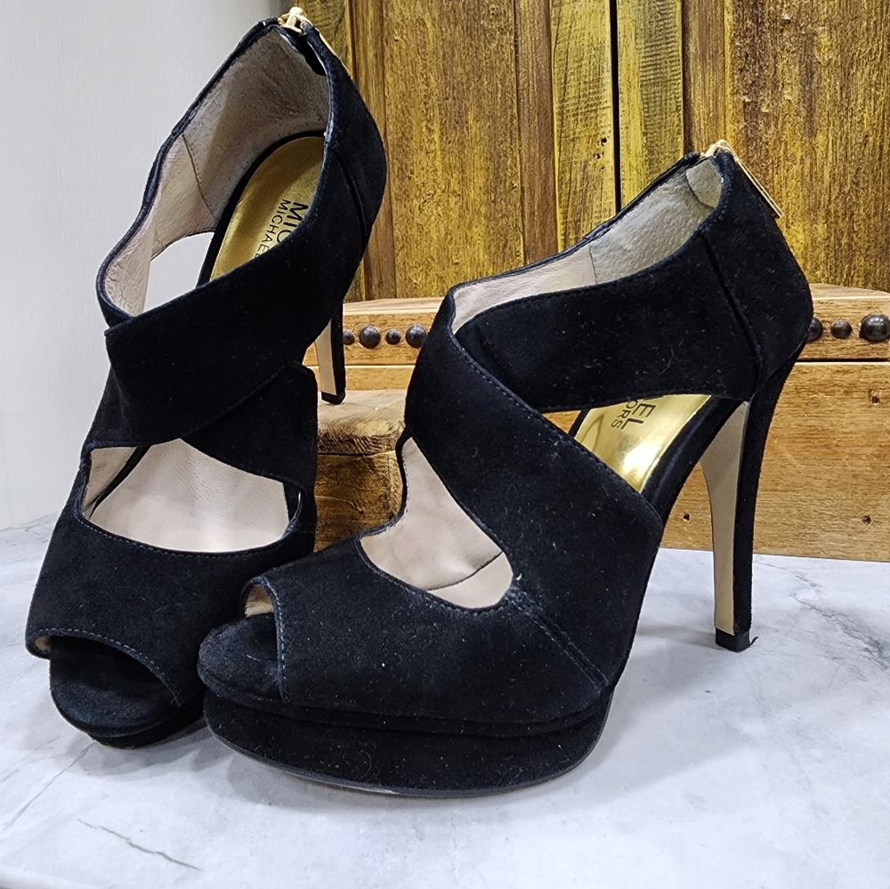 Michael Kors, black suade platform heels